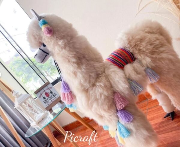 Big llama toy - Big teddy - stuffed animal- real size teddy - birthday party -nursery - child's room - alpaca toy- big Alpaca teddy-handmade - Imagen 5