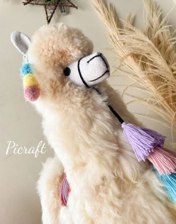 Big llama toy - Big teddy - stuffed animal- real size teddy - birthday party -nursery - child's room - alpaca toy- big Alpaca teddy-handmade - Imagen 2