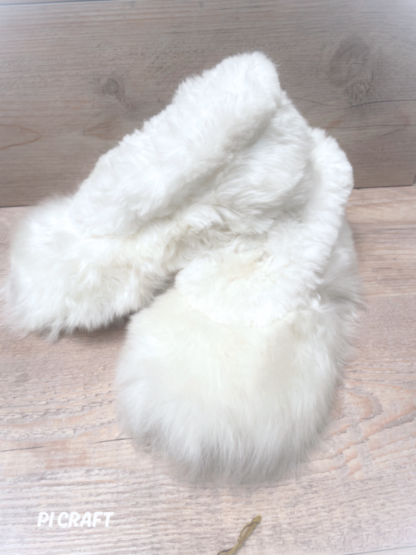 Luxury alpaca slippers - 100% fur- unisex slippers- winter slippers - fluffy fur slippers - home slippers -White slippers - very soft touch