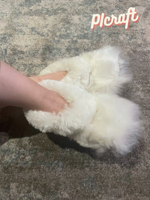 Luxury alpaca slippers - 100% fur- unisex slippers- winter slippers - fluffy fur slippers - home slippers -White slippers - very soft touch - Imagen 5