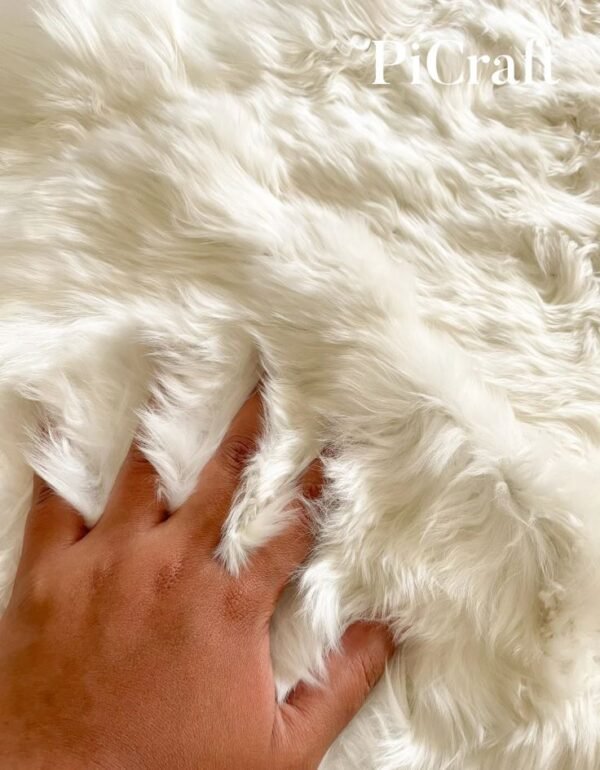 Luxury white alpaca rug - fur rug - alpaca rug - soft rug - 100% fur - handmade - Imagen 6