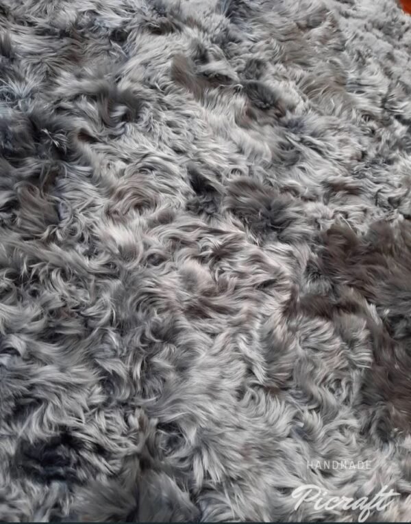 Luxury gray alpaca rug - fur rug - alpaca rug - soft rug - 100% fur - handmade - gray rug - Imagen 4