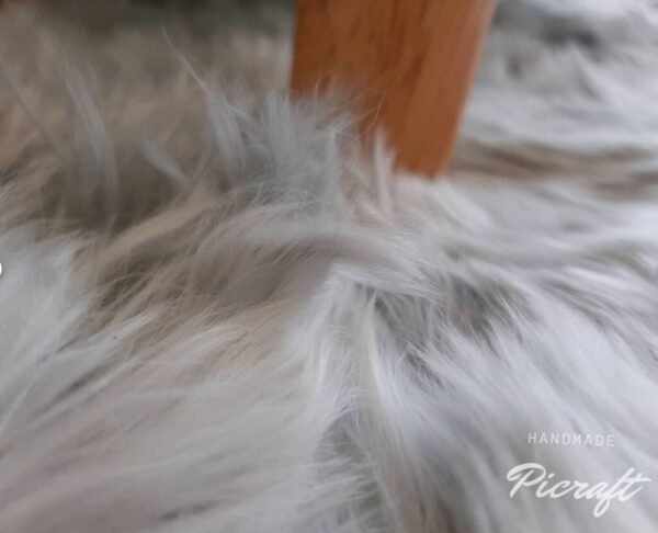 Luxury silver alpaca rug - fur rug - alpaca rug - soft rug - 100% fur - handmade - silver rug - Imagen 3